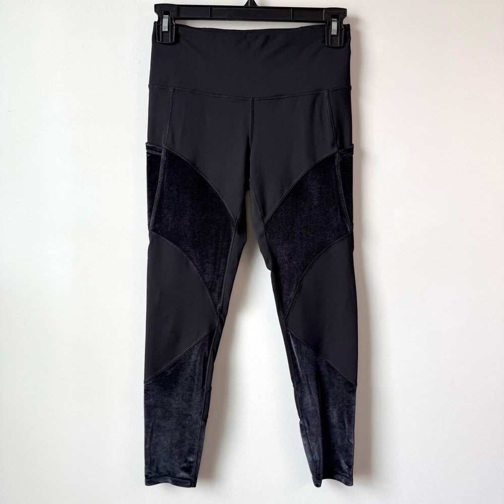 Ivivva‎ By Lululemon Velvet Panel Leggings Black 12 Girls